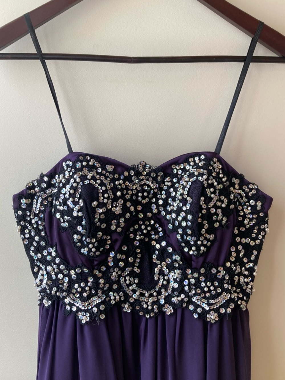 Nox Narianna Strapless Beaded Purple Prom Grad Dress - Size Small
